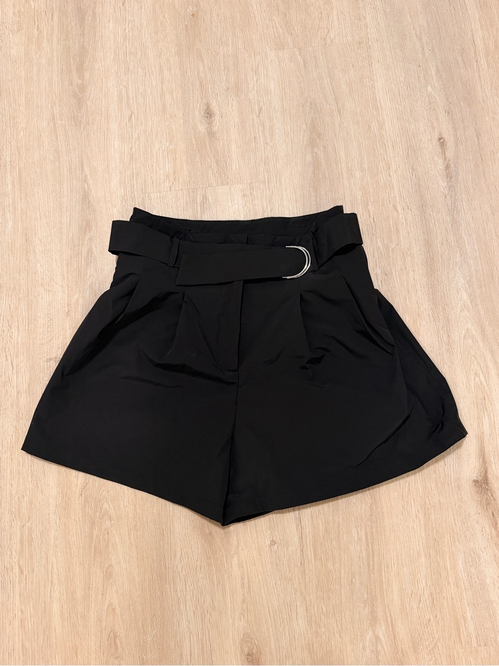 Zara High-Waist Black Belted Women’s Shorts